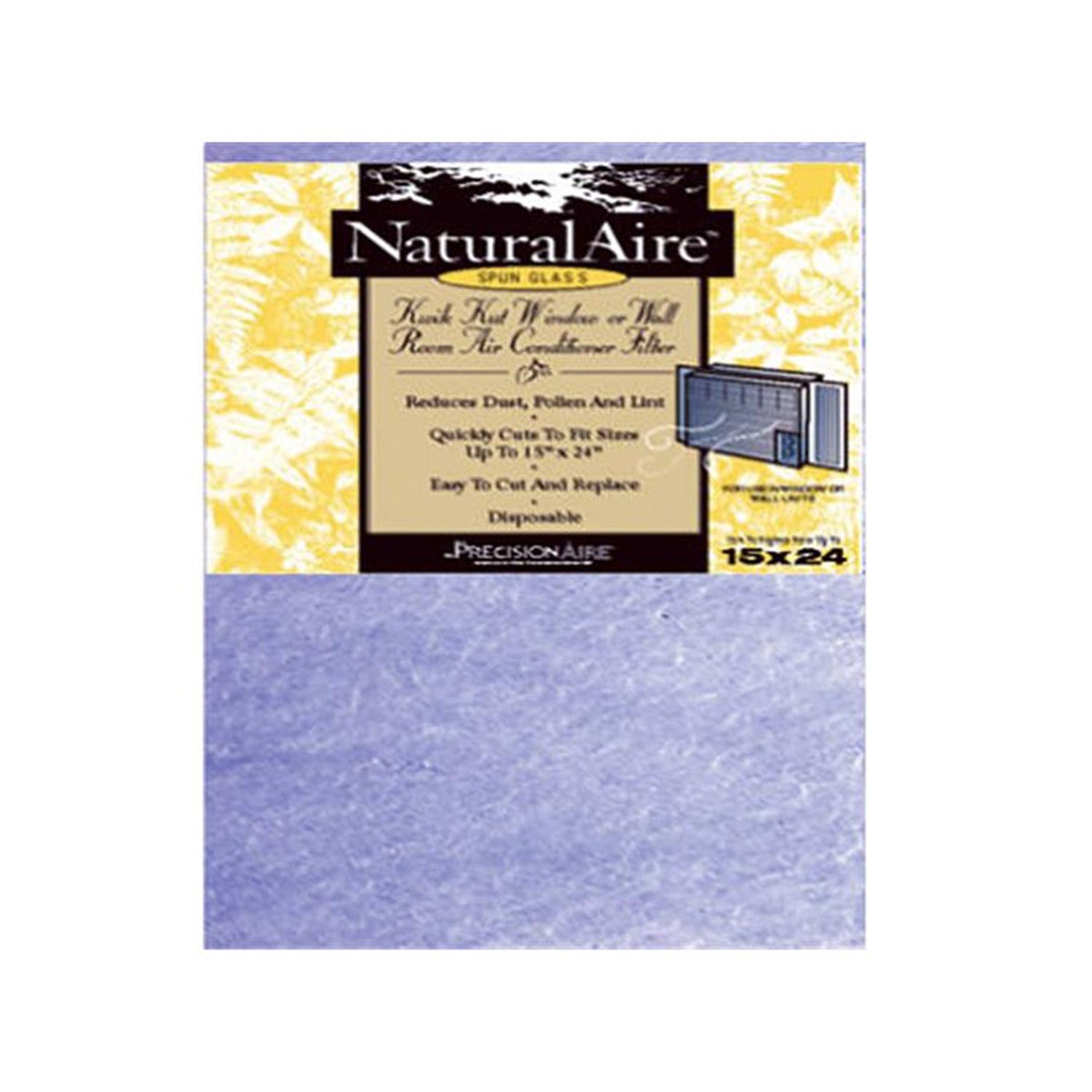 15x24x3/8 Naturalaire Kwik Kut Fiberglass Filter KK600 - 24 Pack